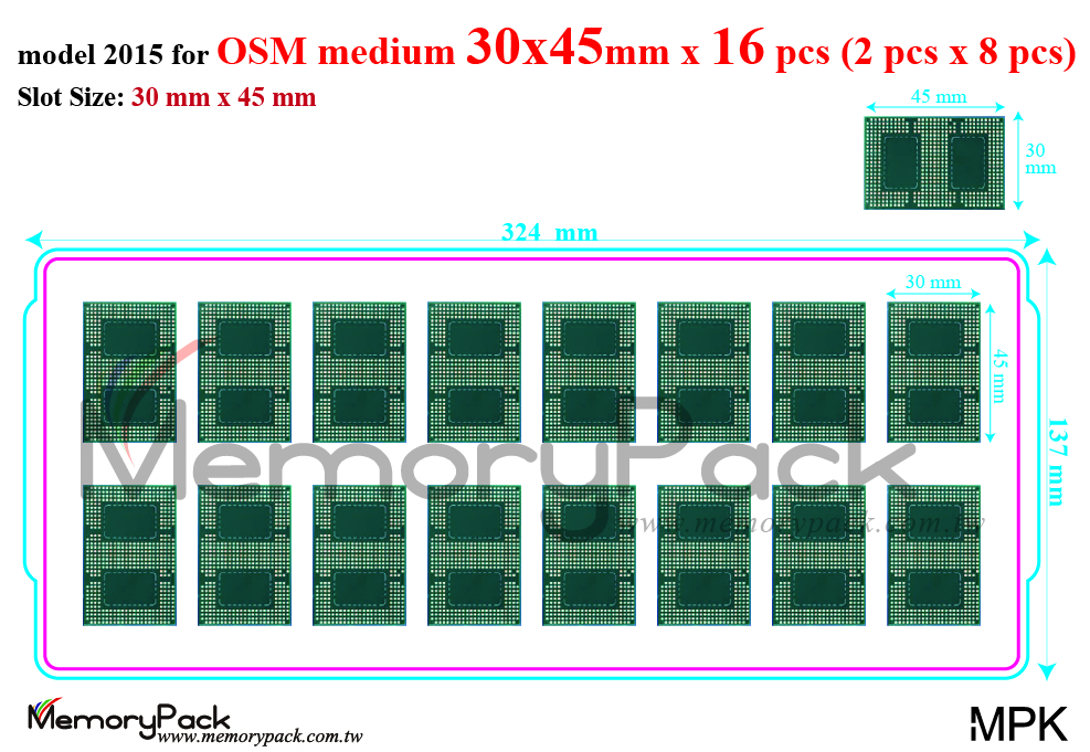 open standard module tray packaging osm 30x45mm open standard module tray packaging osm 30x45mm
